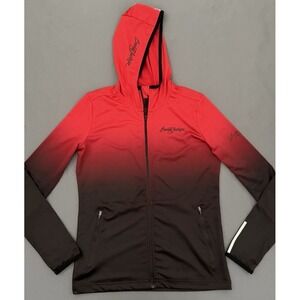 Barrett Jackson Lightweight Hooded Jacket Men Size Small Red Black Full Zip